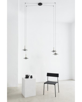 ORION * COLGANTE LED NEGRO/CUERO  4L*8W 3000K